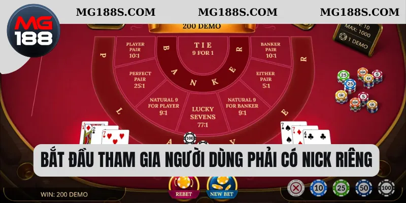 Bắt đầu tham gia người dùng phải có nick riêng 